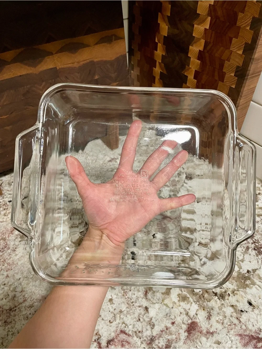 Vintage 1989 Anchor Hocking square baking dish